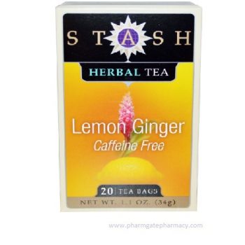 Stash Tea – Lemon Ginger Herbal Tea Caffeine Free X 20 Tea Bags