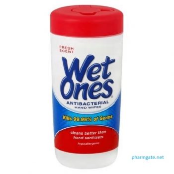 Wet Ones Antibacterial Hand Wipes Canister, Fresh Scent, 40 Count