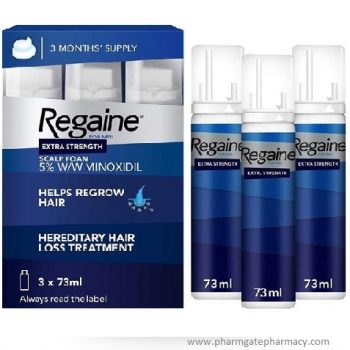 Regaine for Men Extra Strength Scalp Foam 5% w/w Cutaneous Foam 3x73ml
