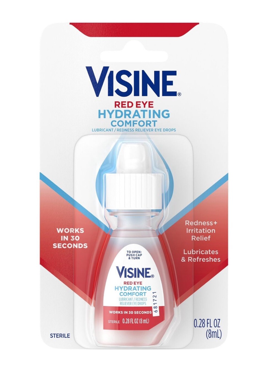 Visine Red Eye Hydrating Comfort Redness Relief Lubricating Eye Drops, 0.28 fl. oz