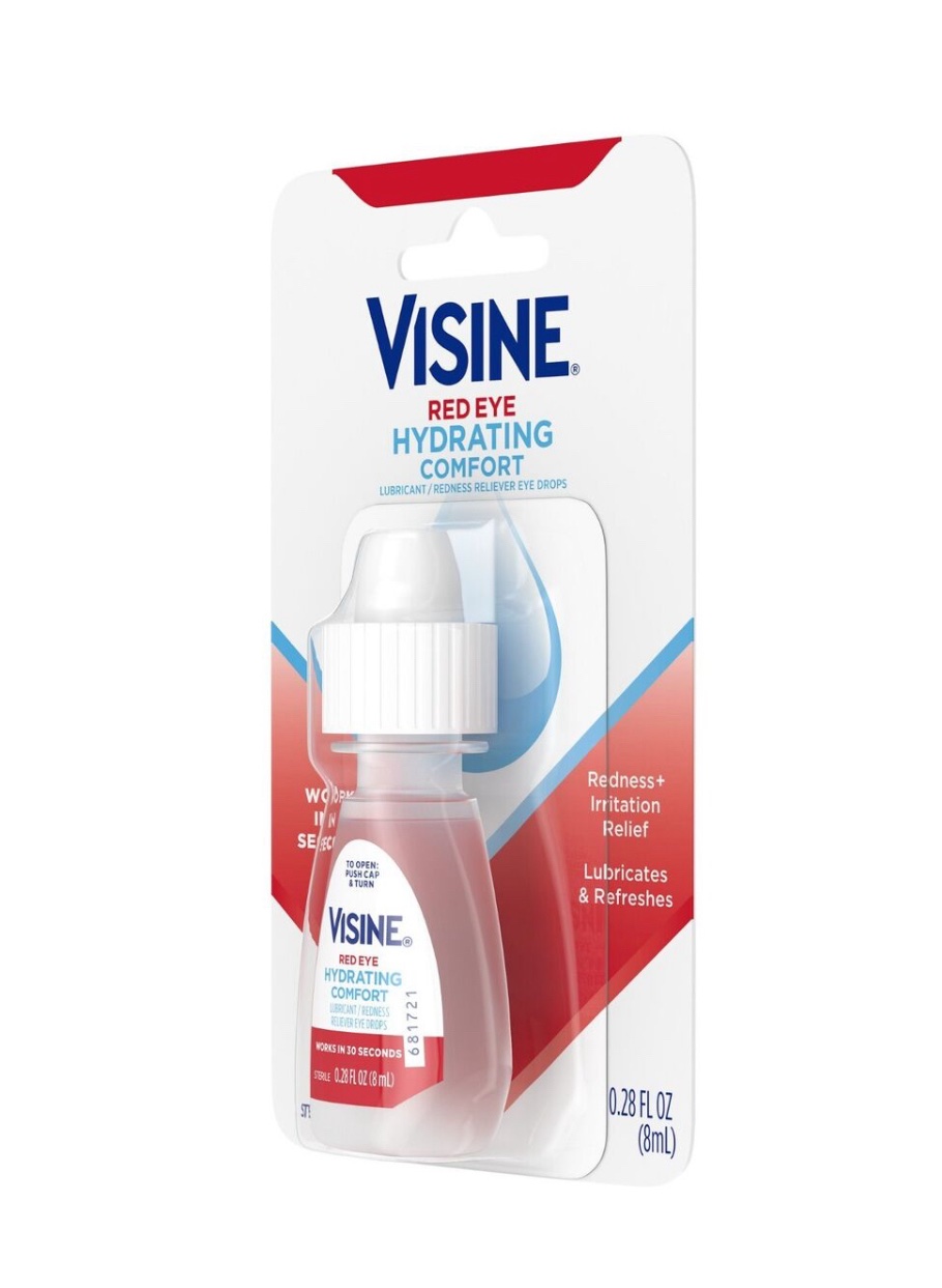 Visine Red Eye Hydrating Comfort Redness Relief Lubricating Eye Drops, 0.28 fl. oz