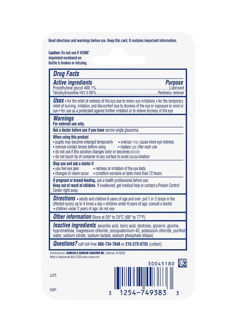 Visine Red Eye Hydrating Comfort Redness Relief Lubricating Eye Drops, 0.28 fl. oz
